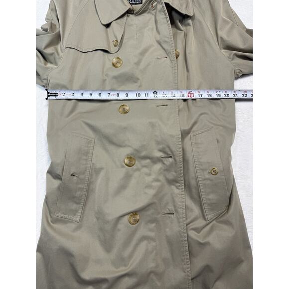 Grenfell Majer Womens Trench Coat Made In England Sz M/L  Khaki Double Breasted - Picture 7 of 8
